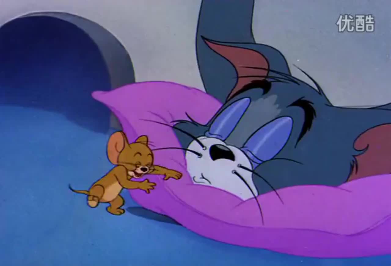 猫和老鼠 汤姆在睡觉, 谁料杰瑞在捣乱不让他睡!