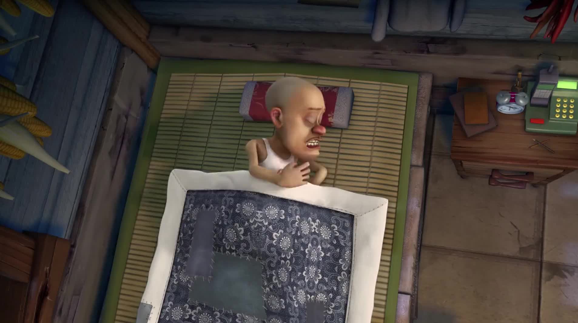 熊出没糟糕光头强被吵醒发现熊大熊二夜闯他的厨房