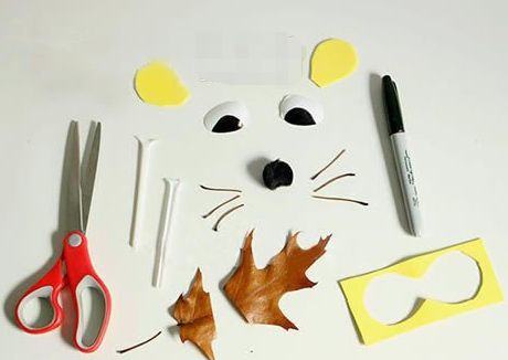 (^o^)/~分享一个简单的环保小手工,用纸餐盘和落叶做一只可爱的狮子