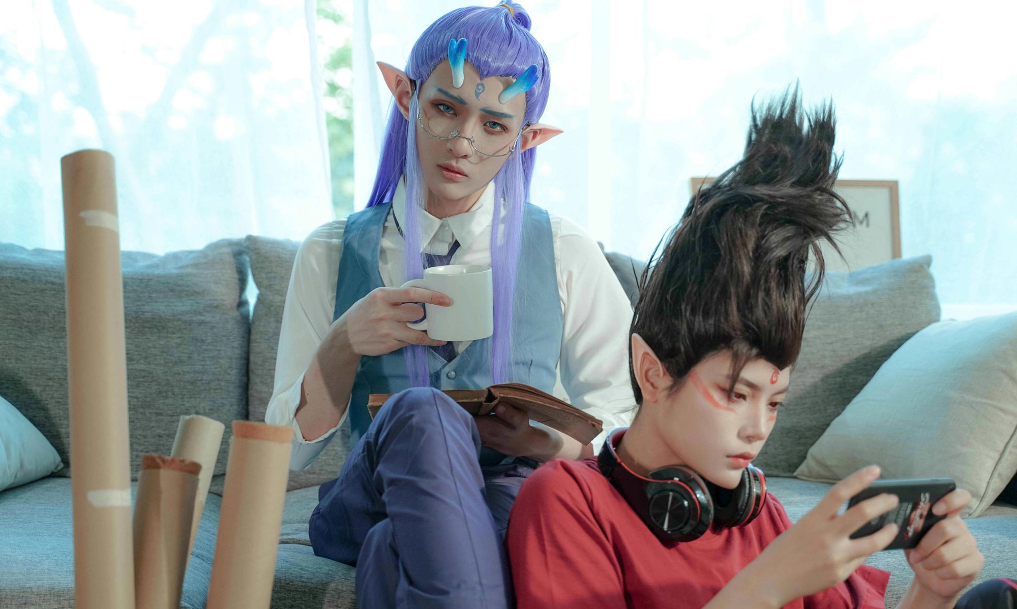 哪吒和敖丙的现代装cosplay见过没?造型真是既帅气又个性哦!