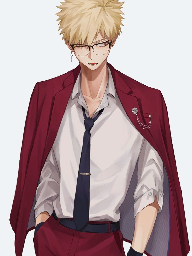 帅气的动漫小哥哥插画,画风吹爆.帅气的西服男生.