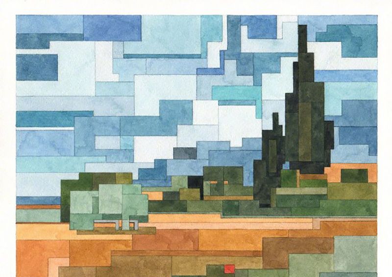 点线面的重构——你还能认出这些世界名画么?_高清图集_新浪网