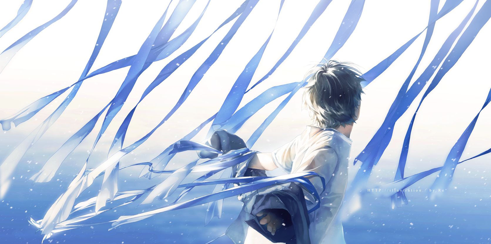 风格极其唯美干净,画师re°笔下的文艺男孩儿们__财经头条