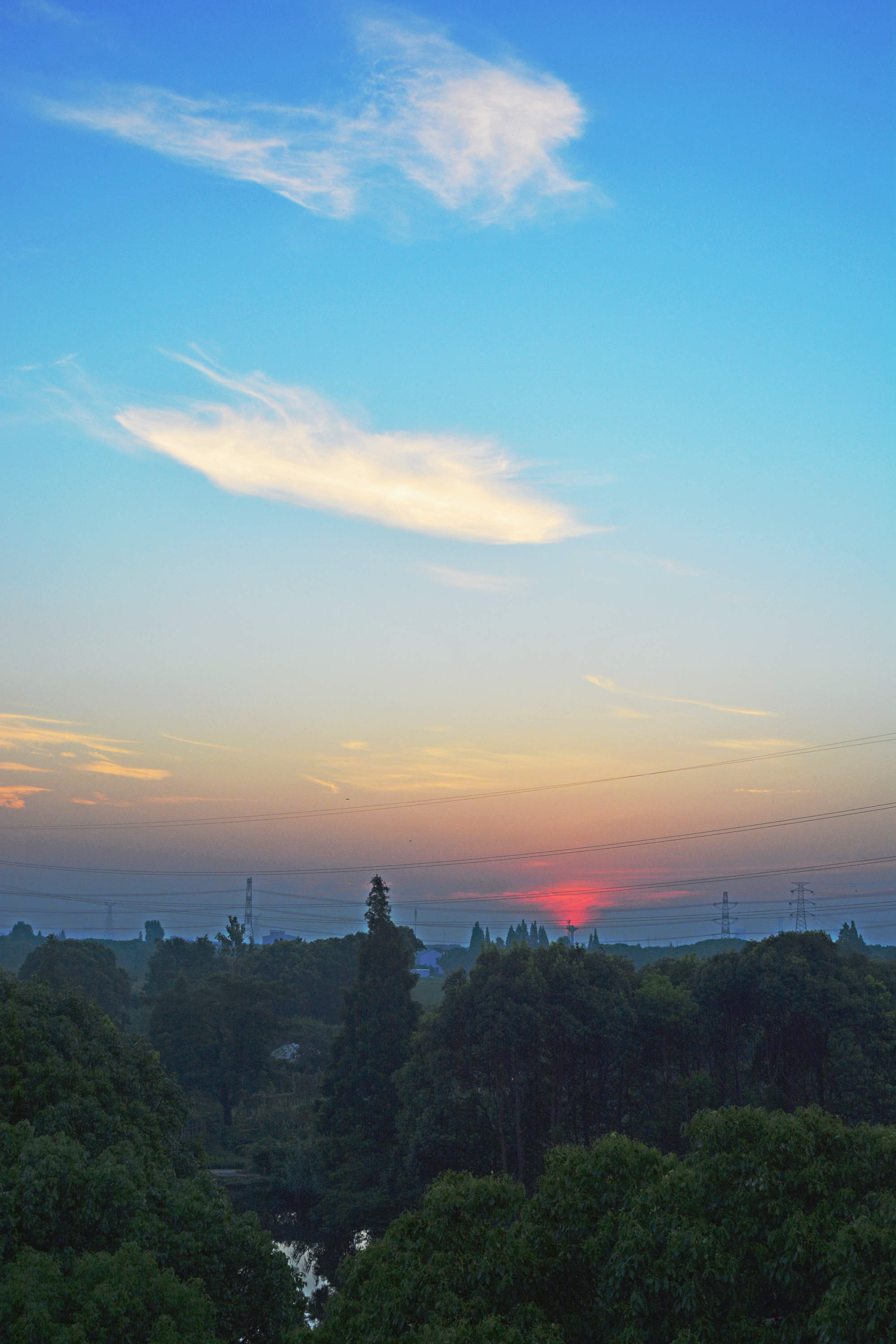 乡村的日出时分江苏无锡斗山