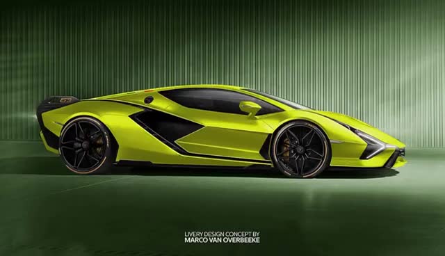 车身侧面线条兰博基尼sian官图展示