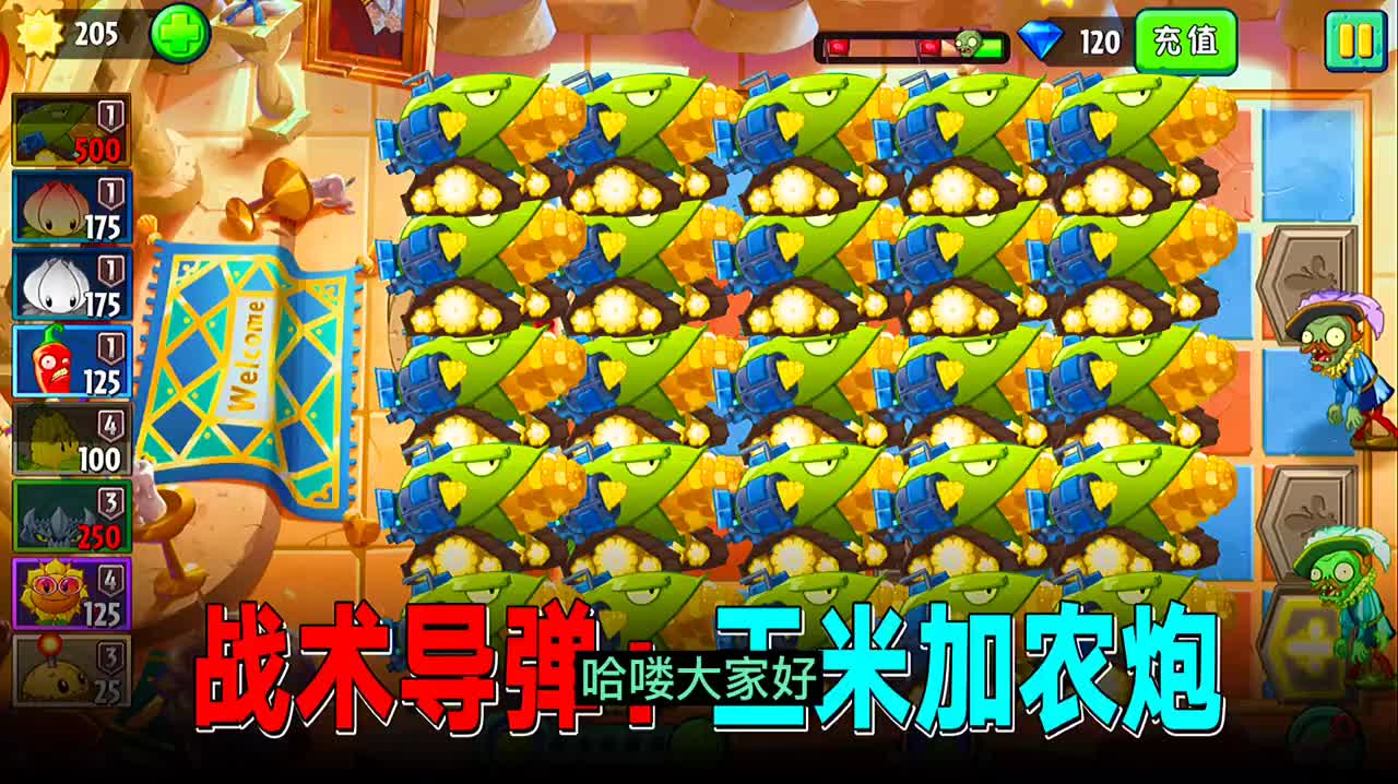 植物大战僵尸玉米加农炮1级就如此厉害满级那不得上天
