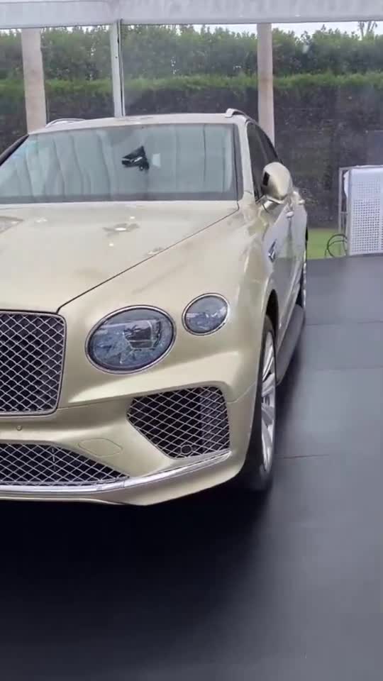 慢镜头欣赏2021款金色车身的宾利添越外观及内饰_手机新浪网