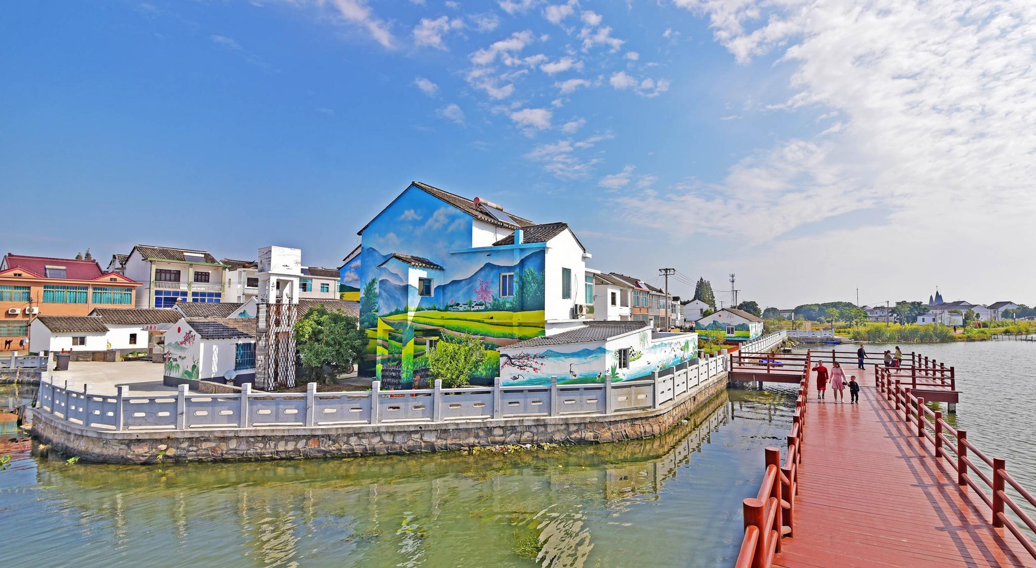 江苏特色田园乡村鹅湖村 乡村颜值大提升 田园像公园 家园成花园