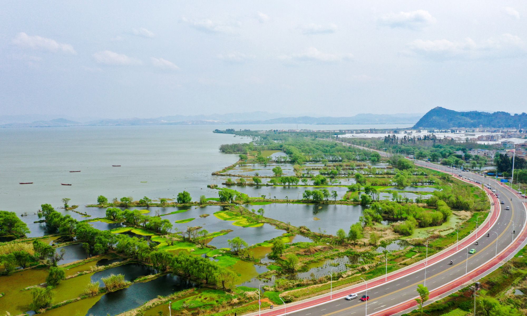 昆明滇池最美水上公路_高清图集_新浪网