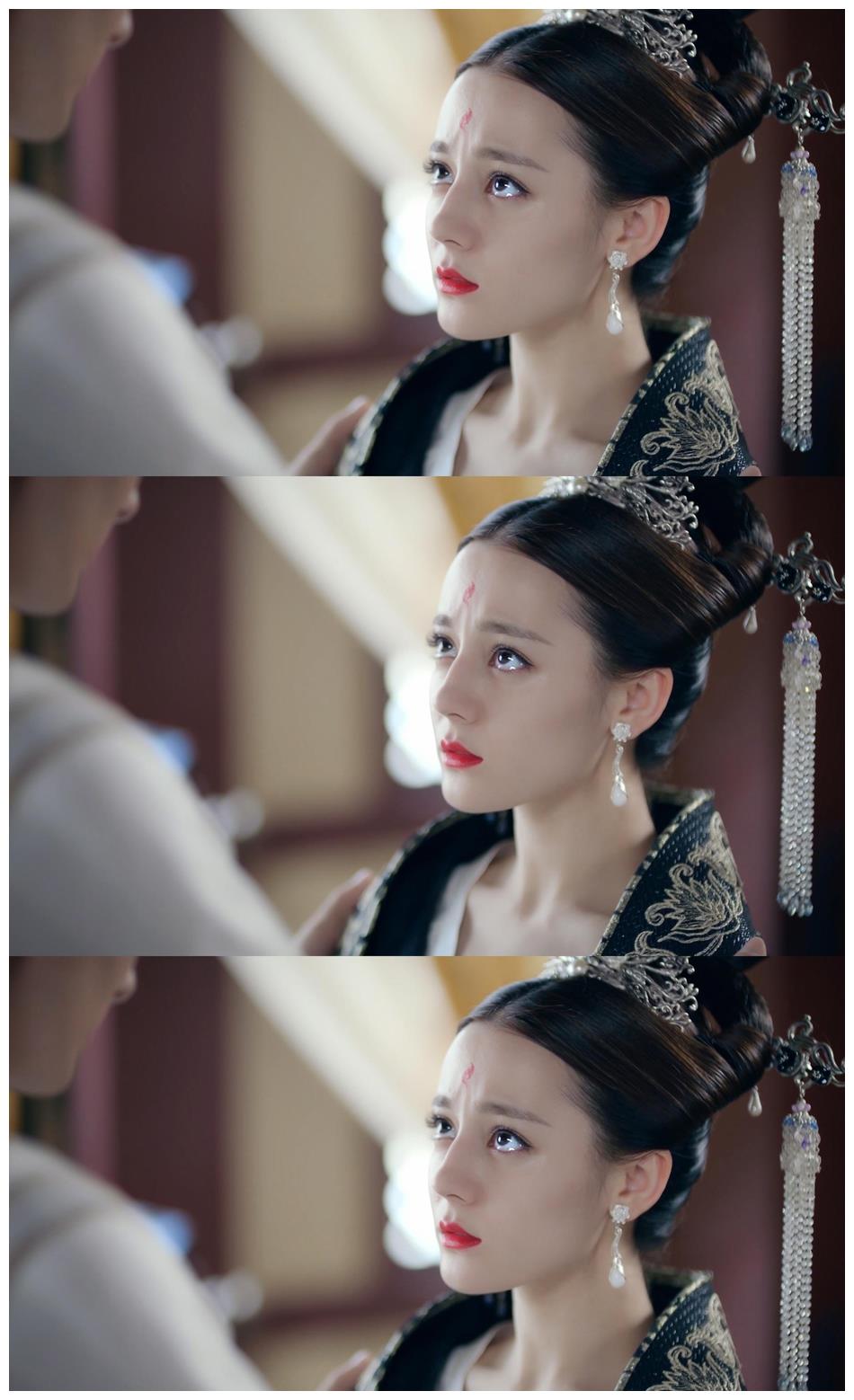 热巴新剧大婚造型绝美 眼眸含水红唇娇艳