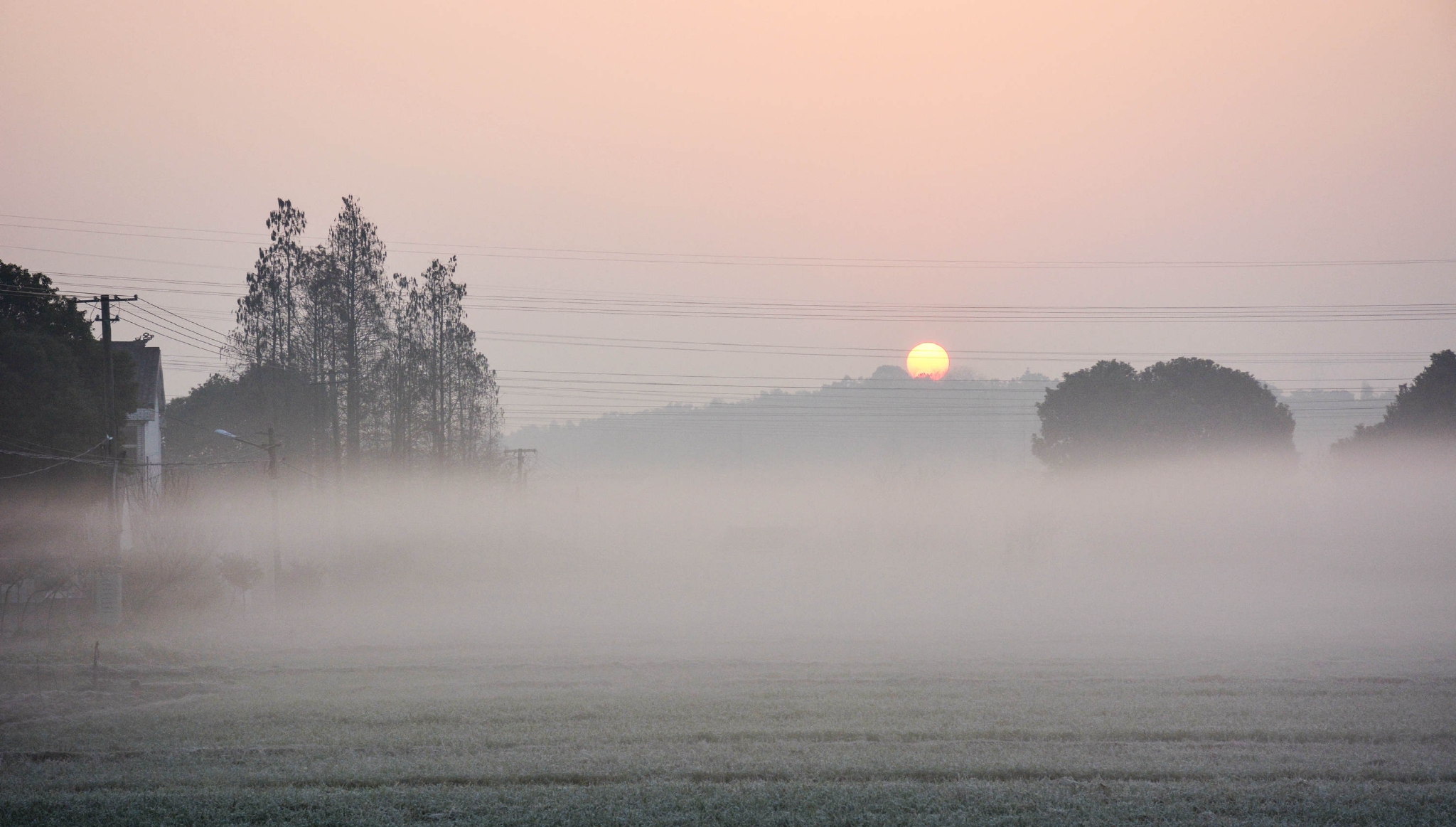 弥漫着晨雾的乡村早晨回顾3年前的今天无锡锡山区锡北镇斗山