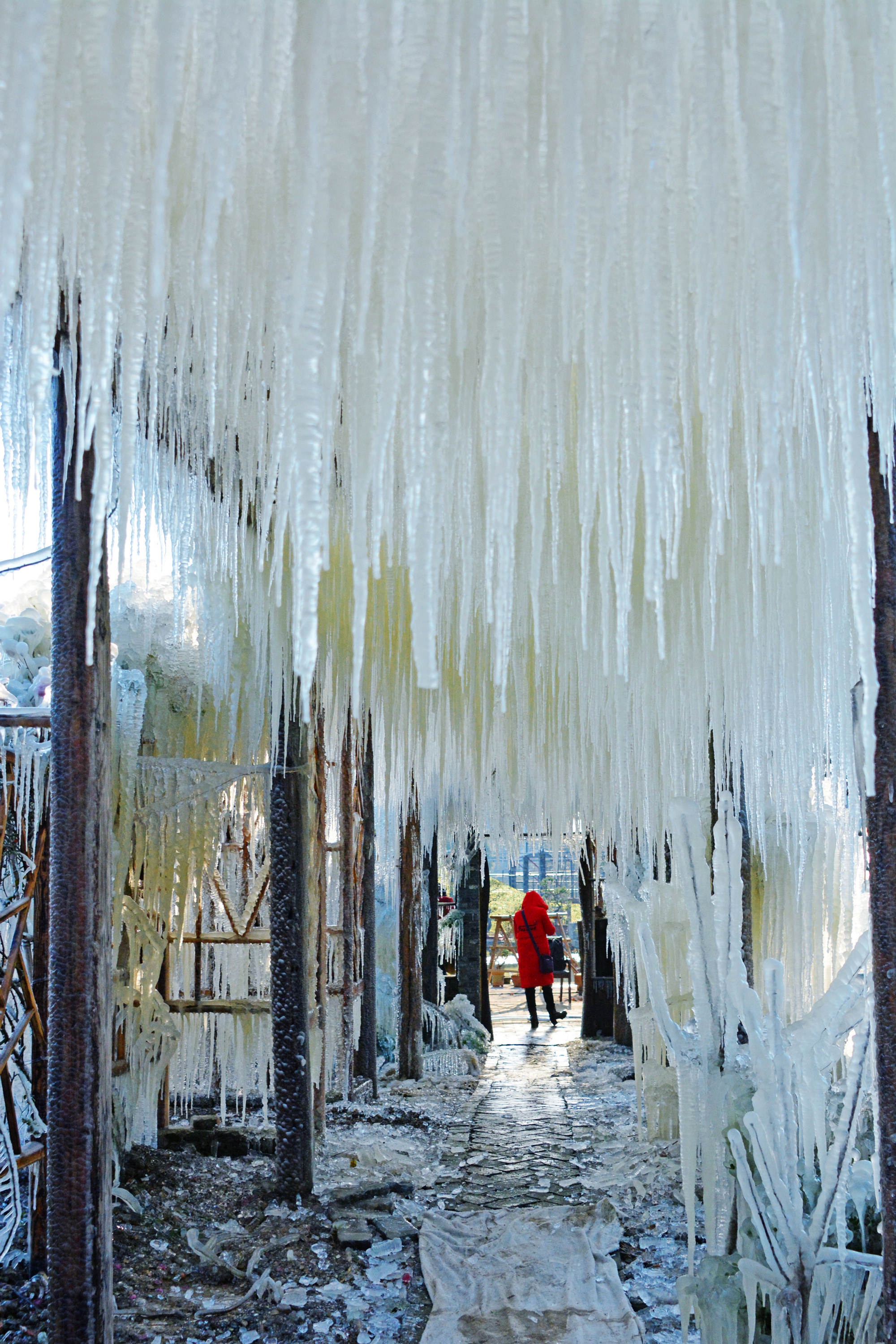 强冷空气即将到达无锡,在此之前先回顾2018年冬季的斗山冰凌.