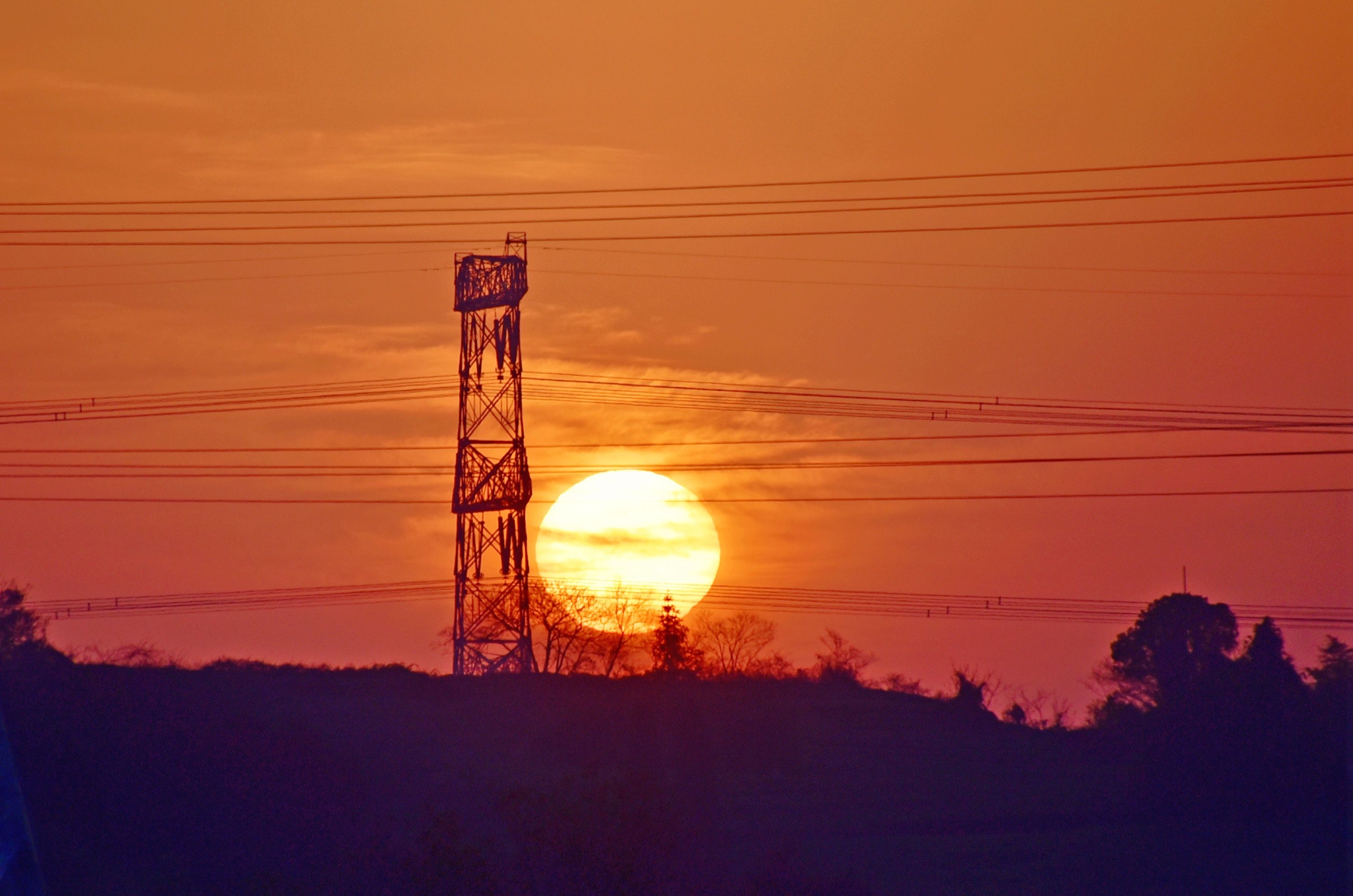 2023年03月15日,江苏无锡锡山区锡北镇斗山村,乡村日出时分.