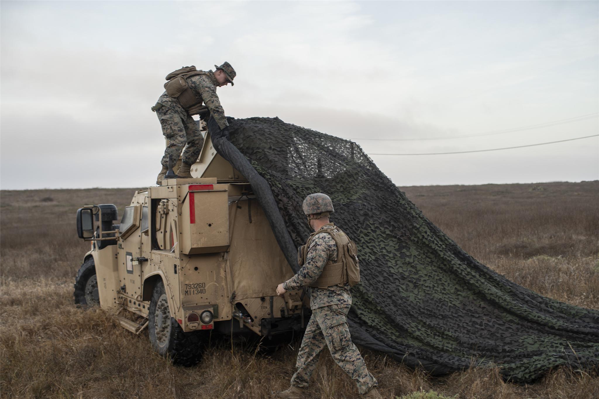 海军陆战队第11分队开展无人机反侦察训练