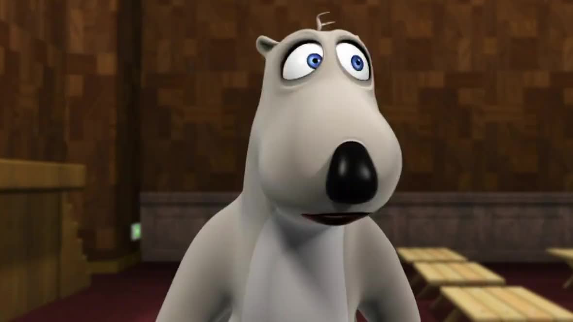 倒霉熊笨熊偷溜到舞台上把玩各式乐器将其格局弄得一团糟