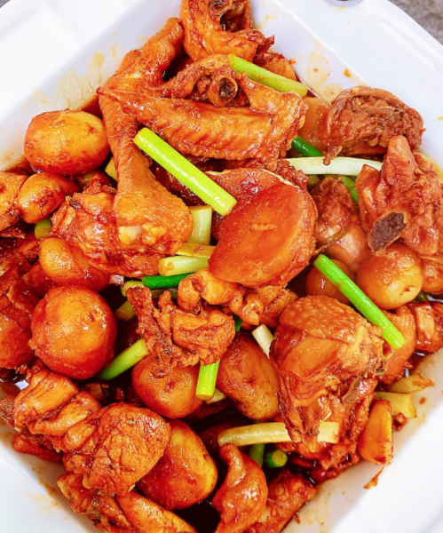 红烧鸡肉焖土豆鲜嫩多汁软糯入味汤汁拌着米饭吃很过瘾