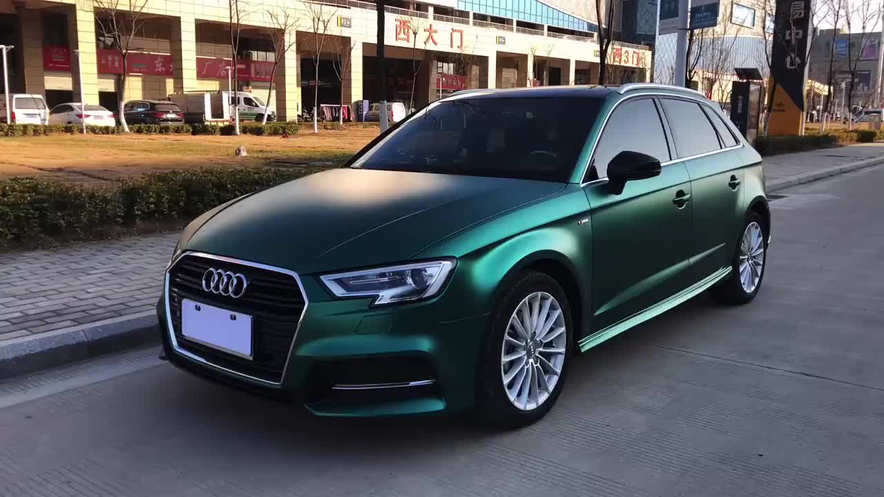 奥迪a3贴完这绿色哑光膜真帅气!