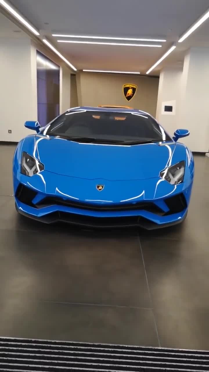 这台蓝色的兰博基尼旁边是什么车?