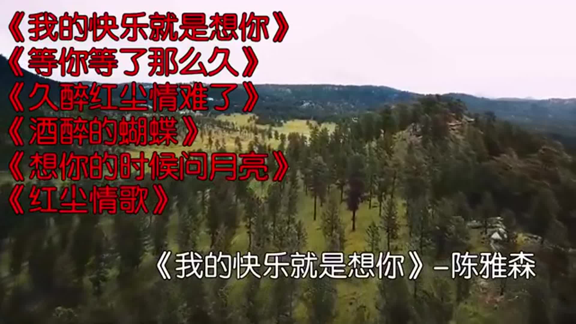 《我的快乐就是想你》《等你等了那么久》《久醉红尘情难了》