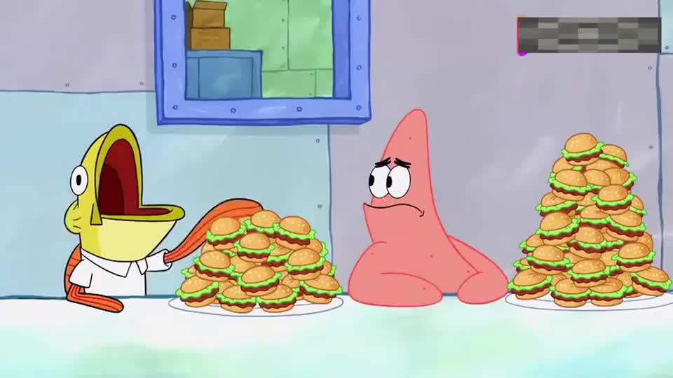 海绵宝宝:动漫版大胃王比赛,情节太惊心动魄了,夸张到不行!