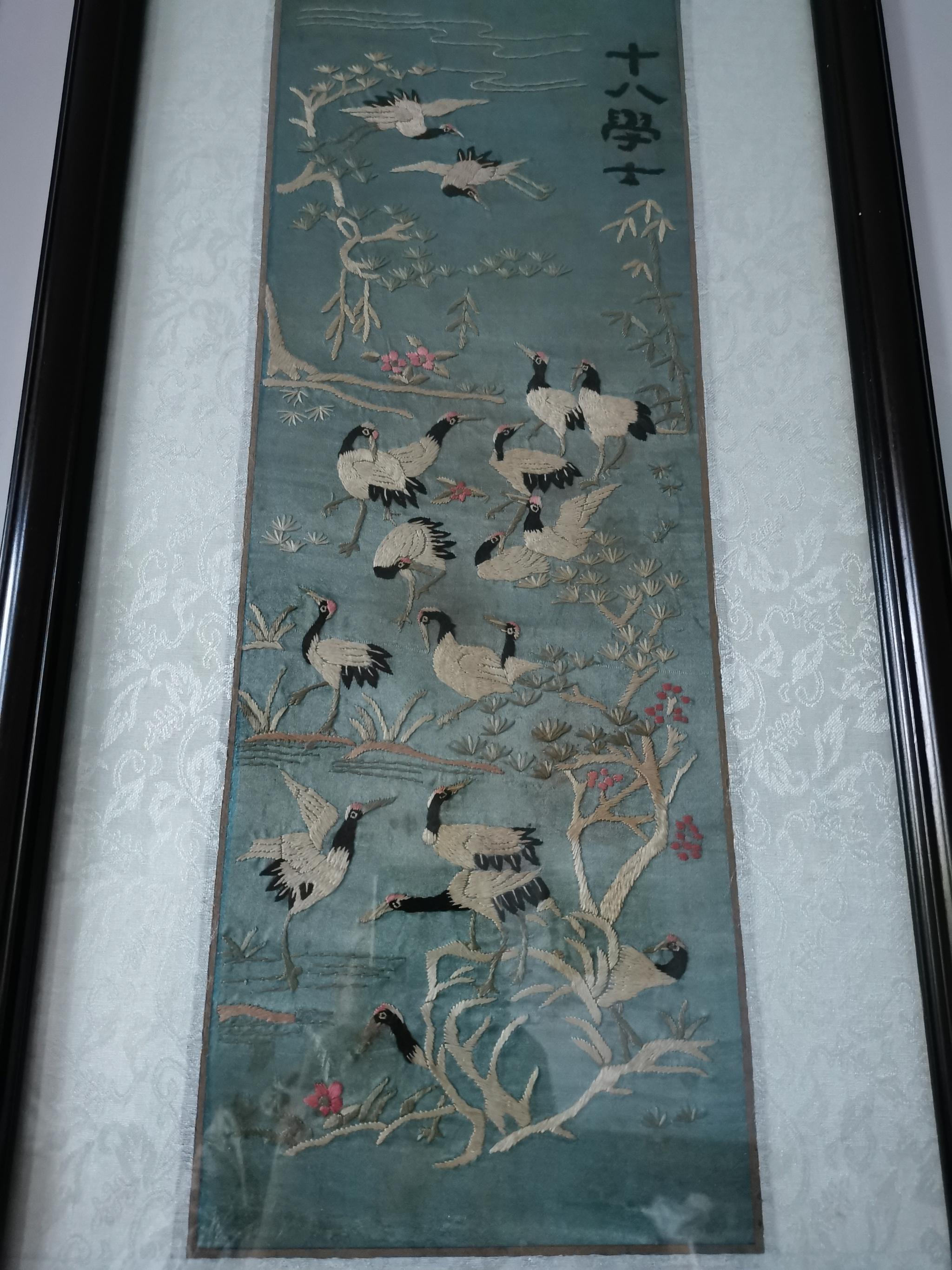 晚清松鹤图湘绣