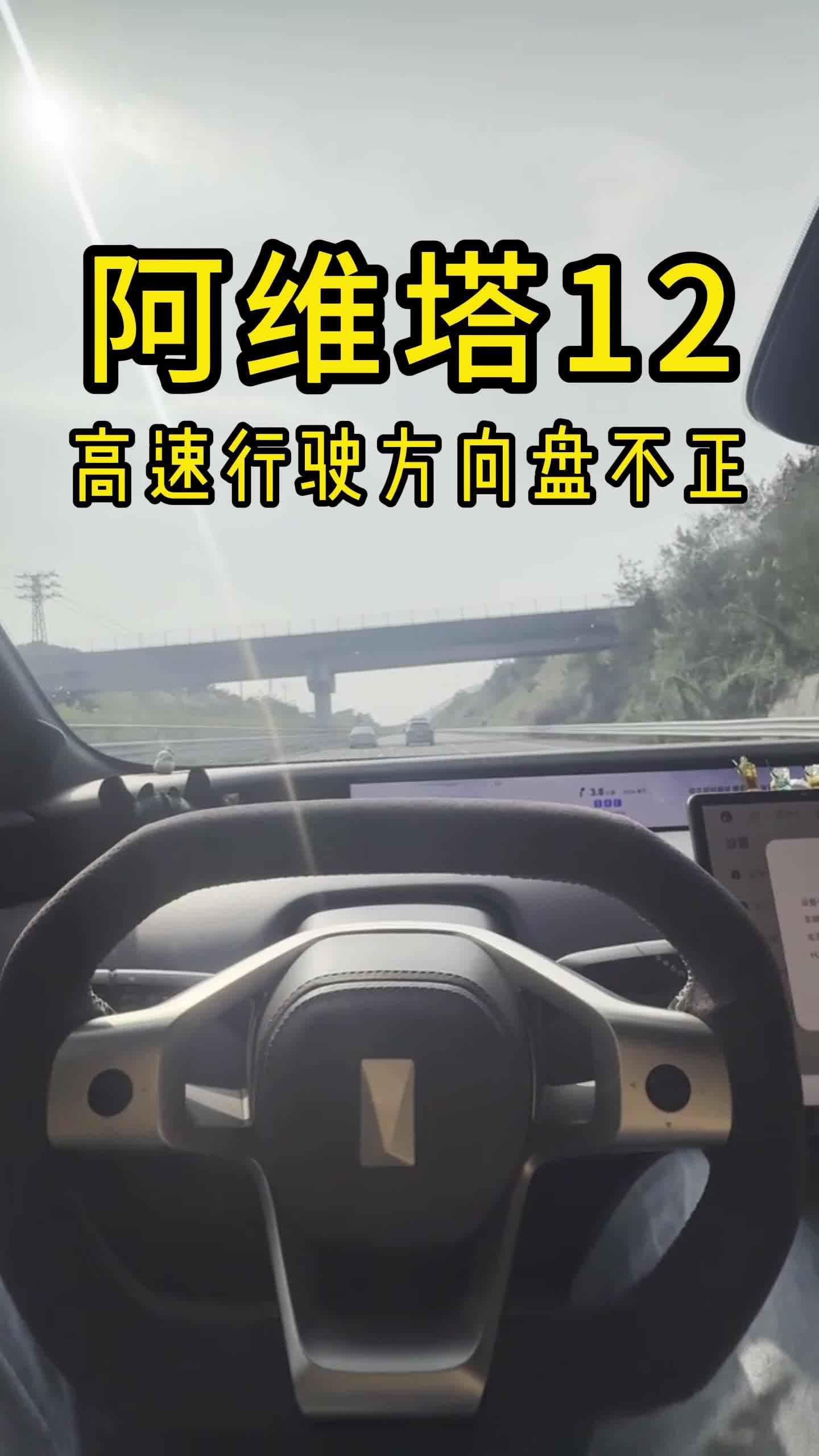 视频：阿维塔12高速行驶方向盘不正