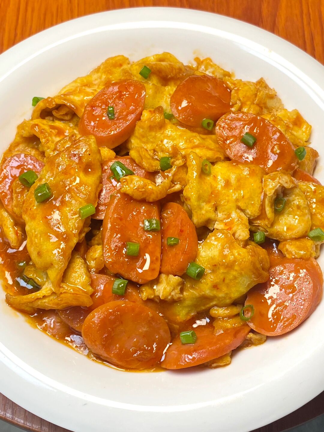 超好吃的火腿炒鸡蛋美味香嫩营养可口记得要备点儿米饭