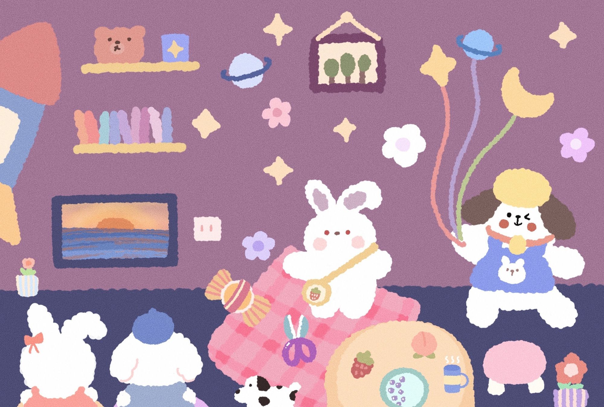 超可爱朋友圈背景高清动漫图片