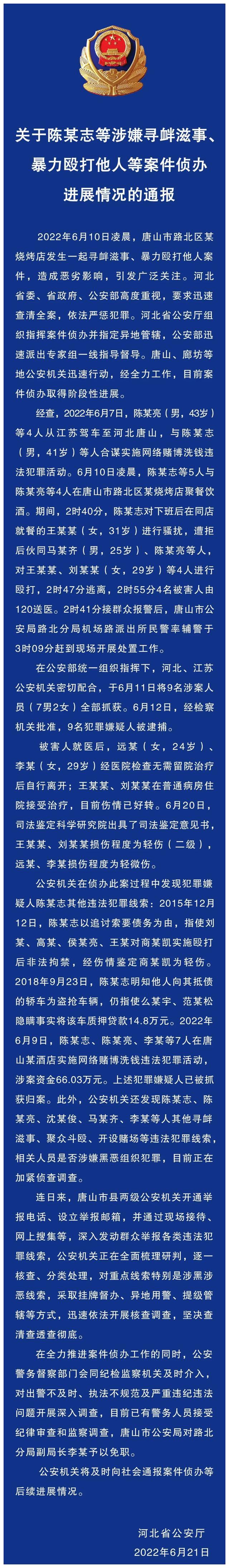 唐山打人案:4名被打女子首次公开伤情,9名嫌犯所有经历被爆料休闲区蓝鸢梦想 - Www.slyday.coM 唐山打人案:4名被打女子首次公开伤情,9名嫌犯所有经历被爆料休闲区蓝鸢梦想 - Www.slyday.coM