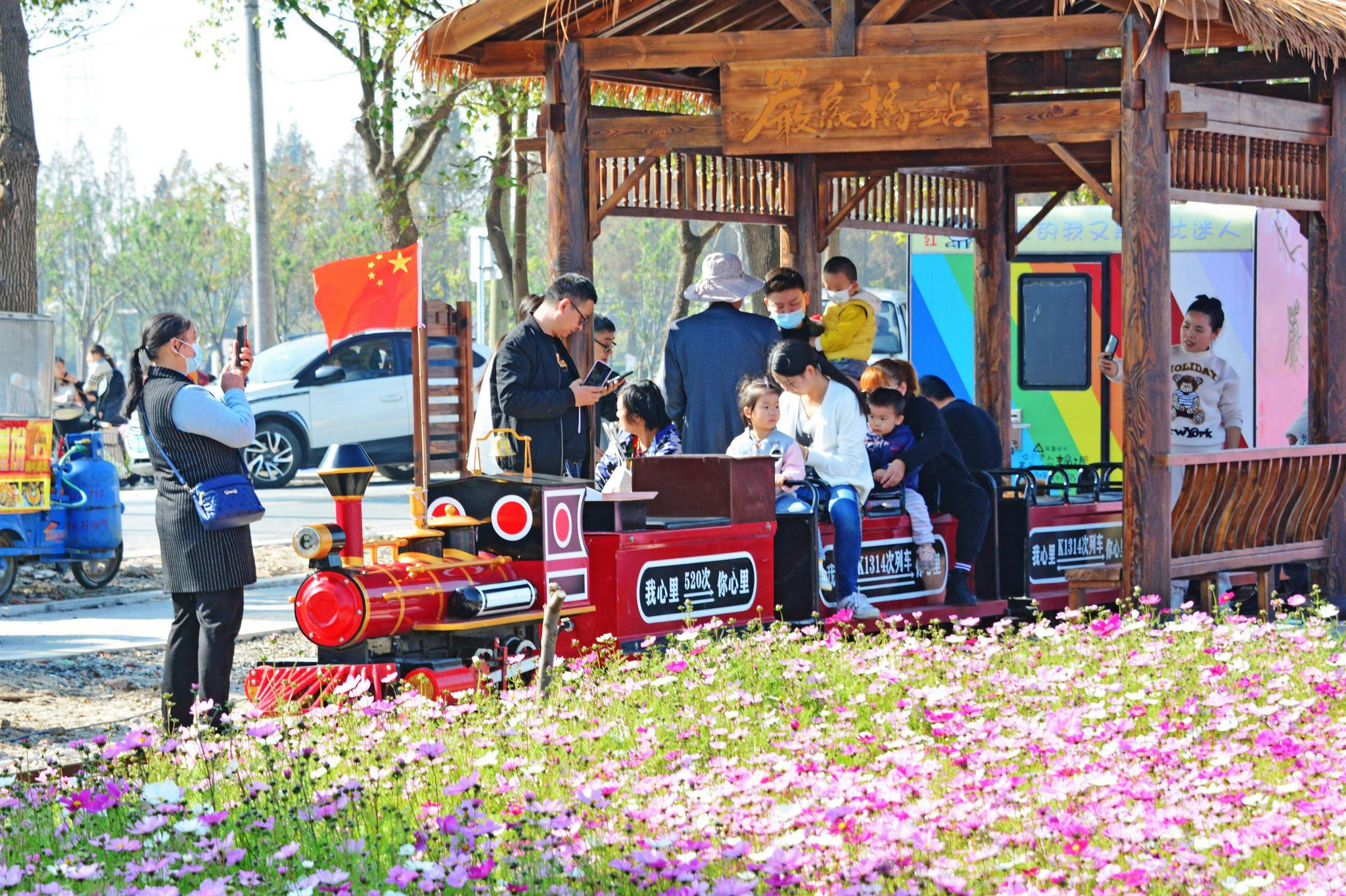 冬日花海小火车带动乡村旅游热