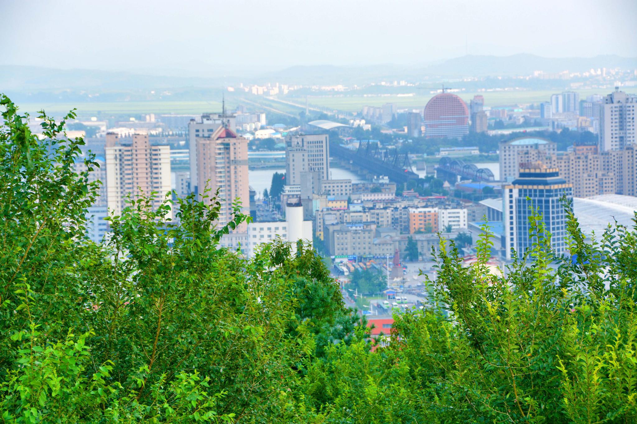 丹东锦江山公园最高处俯瞰丹东全貌,原创拍摄