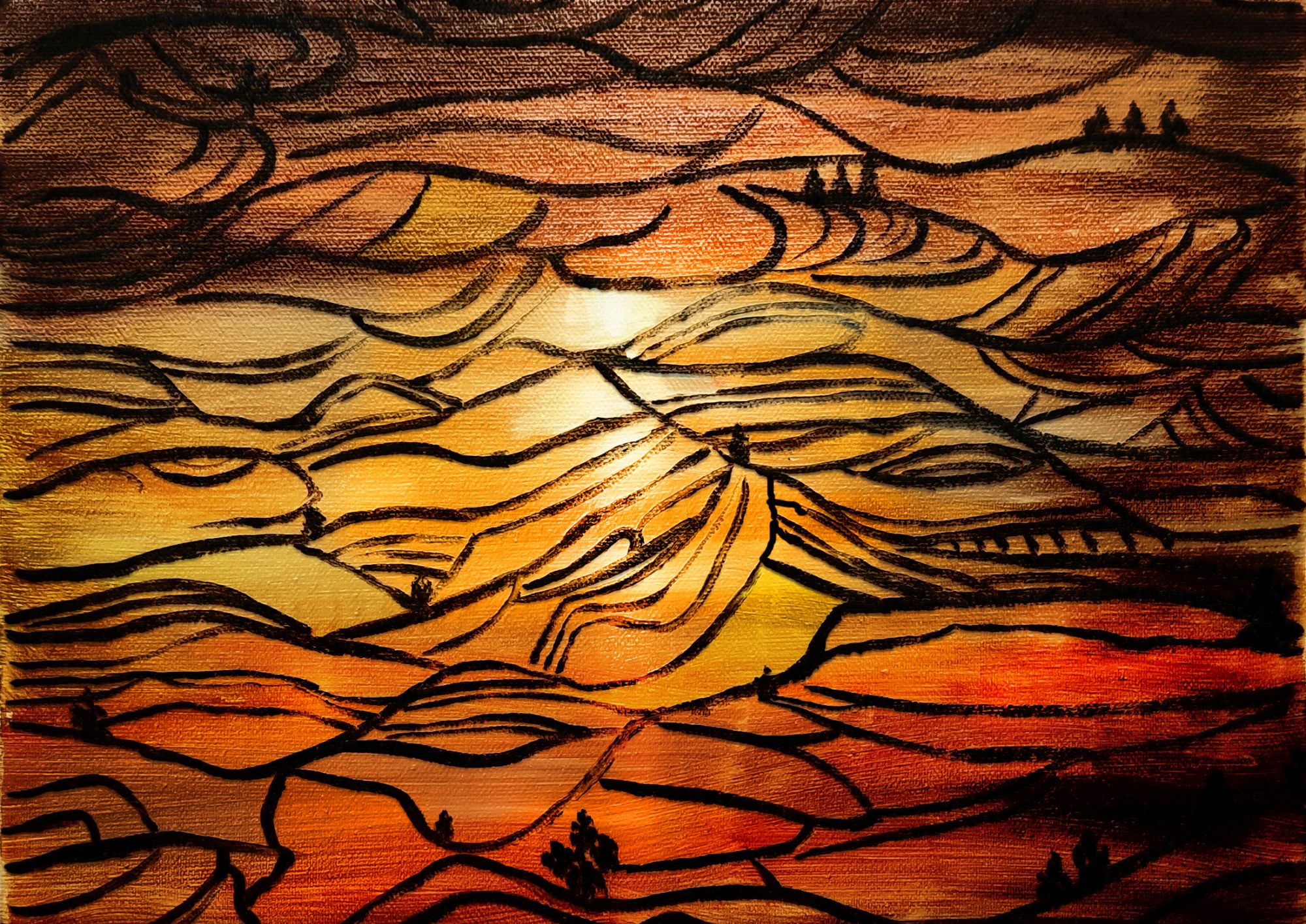胡维平油画作品《月光下的小树林》_高清图集_新浪网