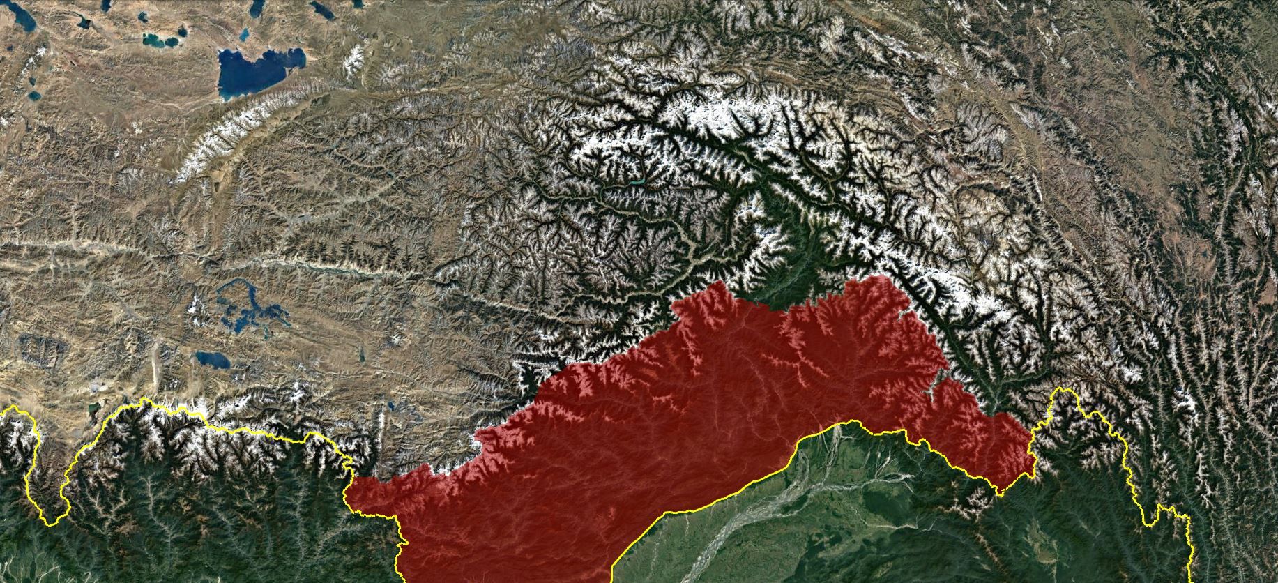 喜马拉雅山脉卫星图片