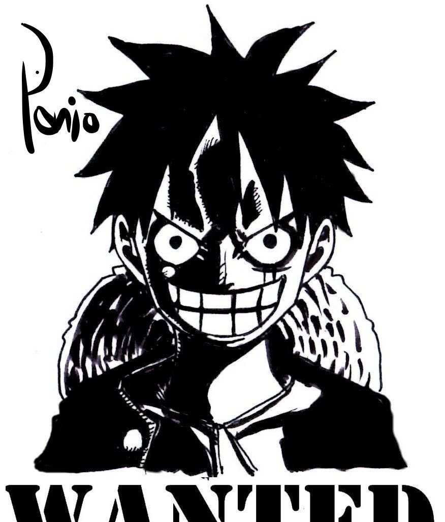 《海贼王》:手绘黑白人物头像,光影感十足