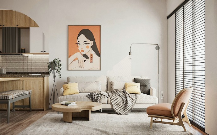 暖色系北欧风小清新住宅