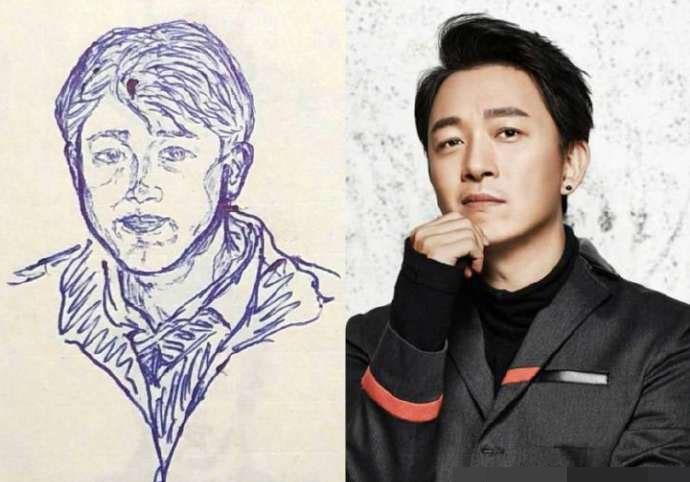明星自画像展现明星性格潘粤明是素描杨幂是漫画刘昊然掌握精髓