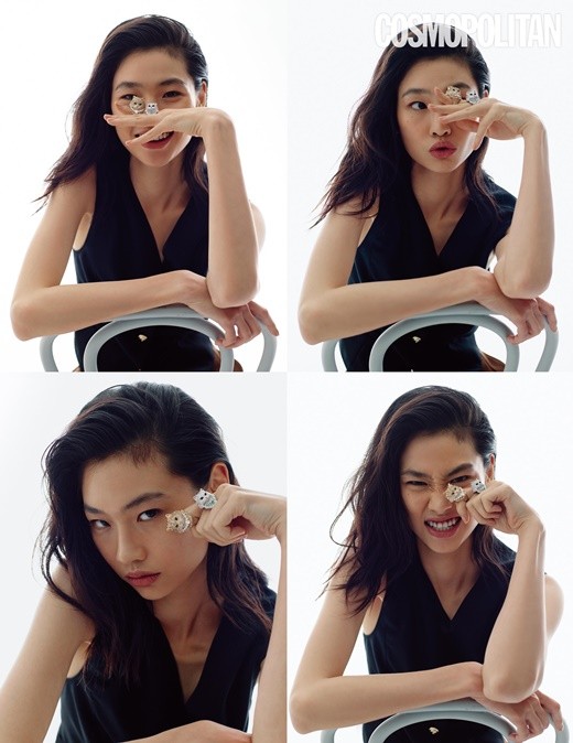 韩国女艺人郑浩妍为cosmopolitan拍大片