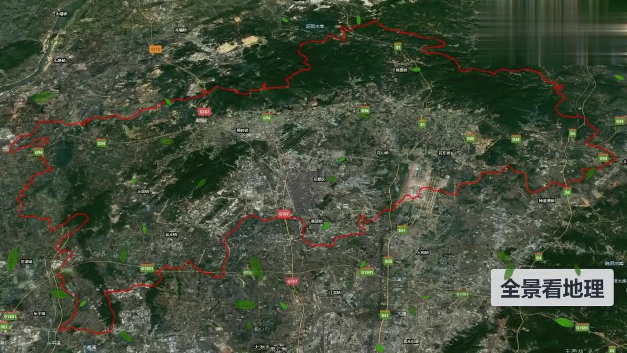 卫星地图看广州市花都区真是太壮观了你从未见过的视角