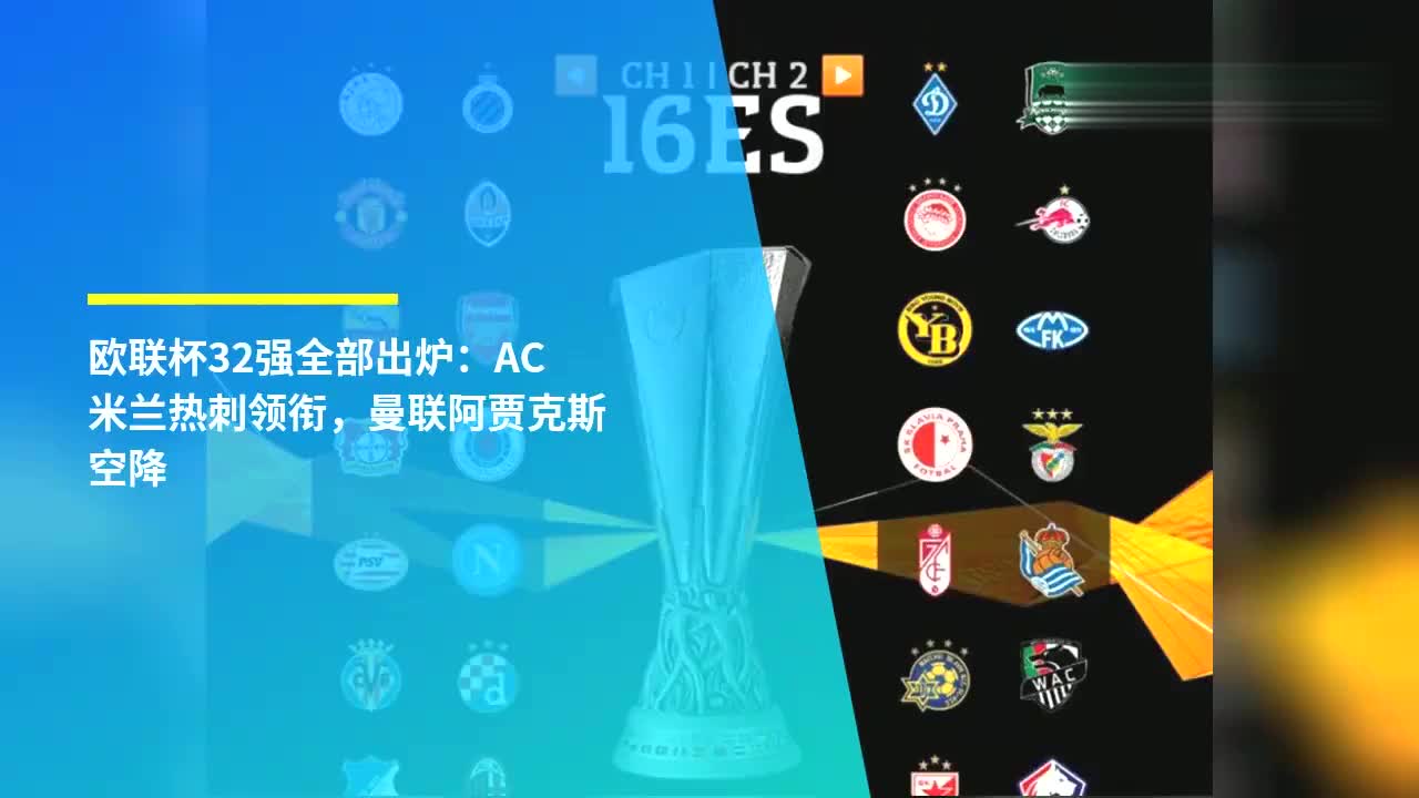 欧联杯32强全部出炉:ac米兰热刺领衔,曼联阿贾克斯空降