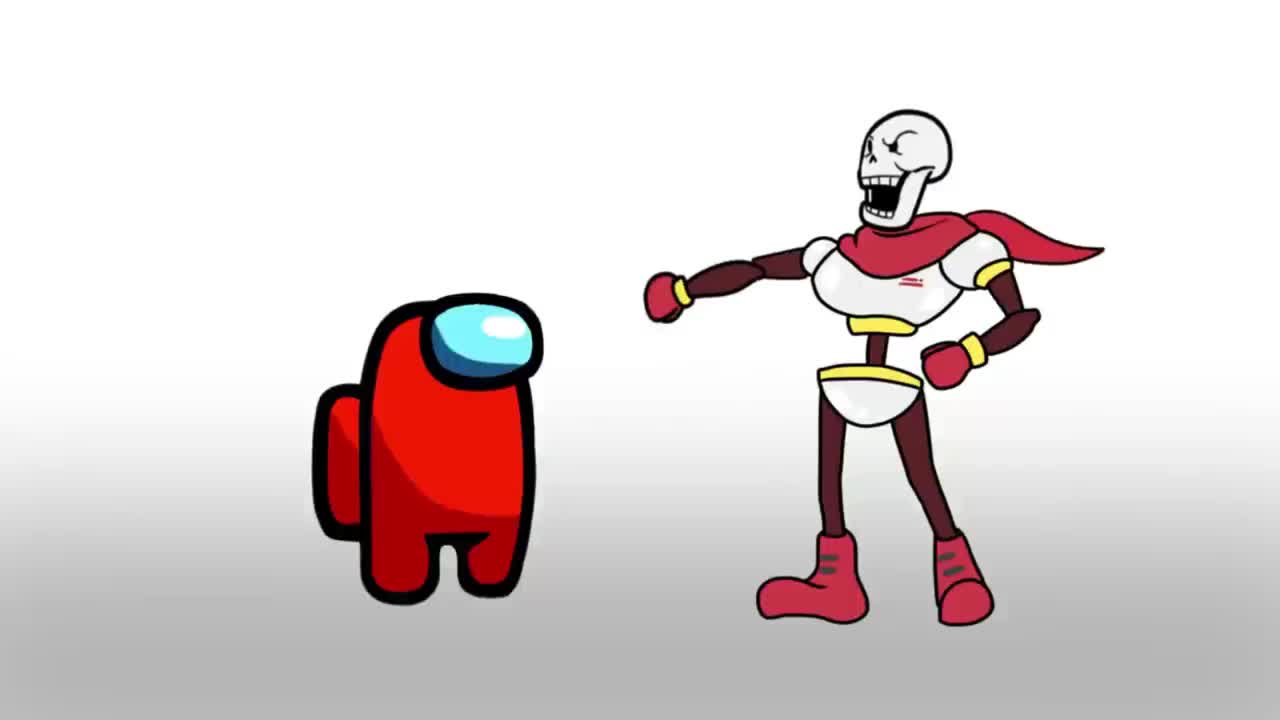 amongus我们之中游戏动画小红vs传说之下