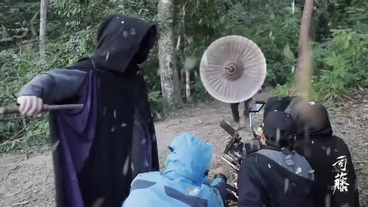 司藤花絮景甜拍摄时被树叶打到脸上和眼睛上眼泪都要流出来了