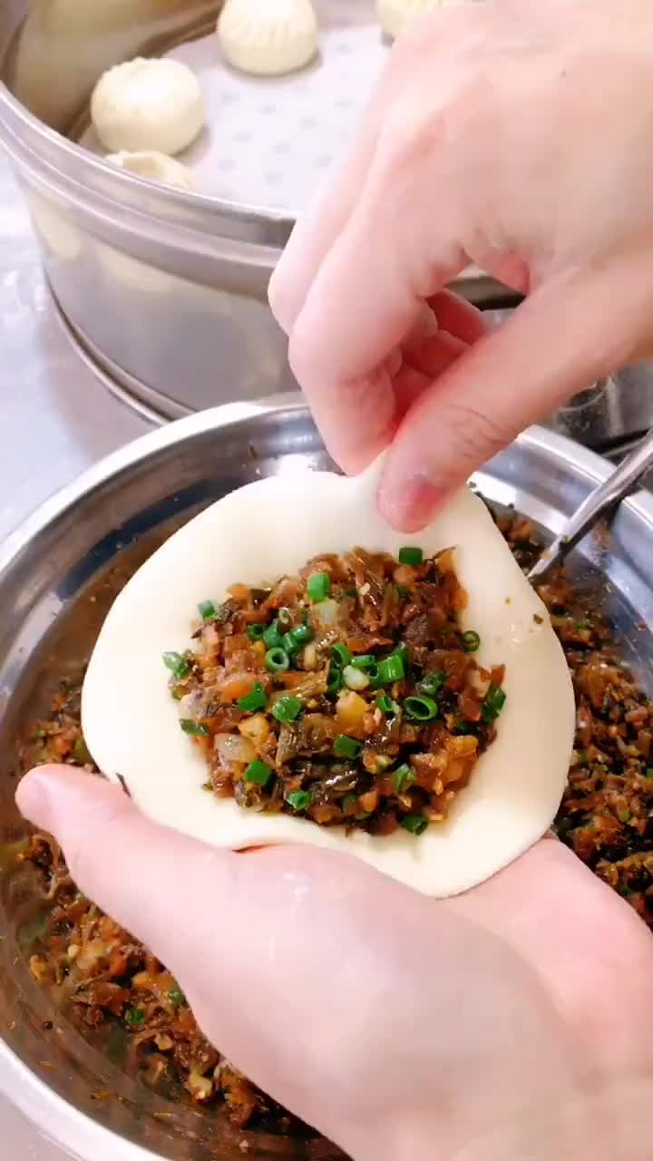 二十一褶包子的捏法手法太绝了
