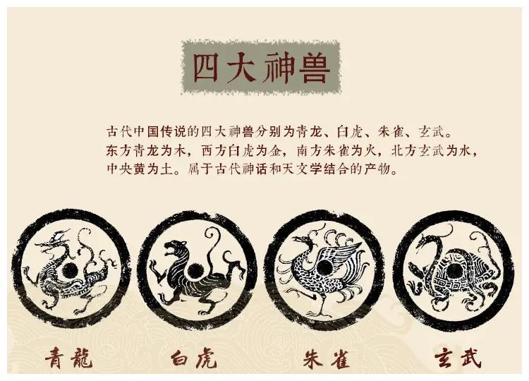 四大神兽青龙朱雀白虎玄武的寓意