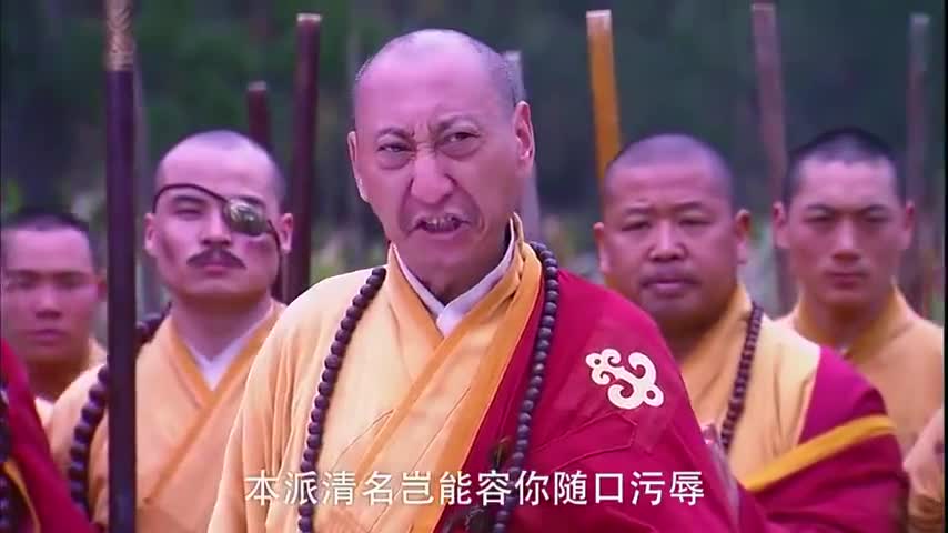 少林神僧龙爪功打倒无忌,龙爪功果然霸道,不料少年武功却看不懂