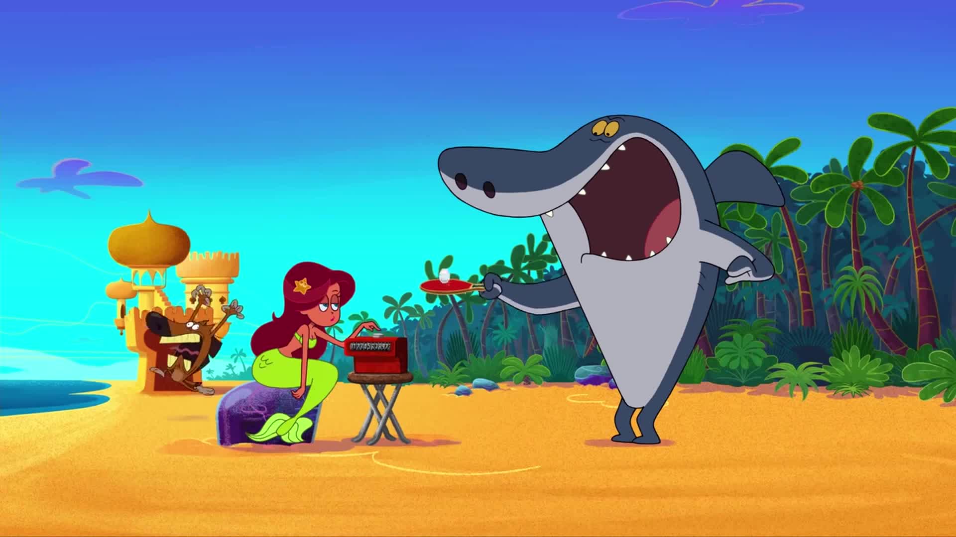 鲨鱼哥和美人鱼:鲨鱼哥也这么胆小,抱着美人鱼一起害怕,好搞笑