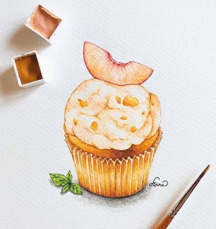 水彩画甜品美食,太有食欲了