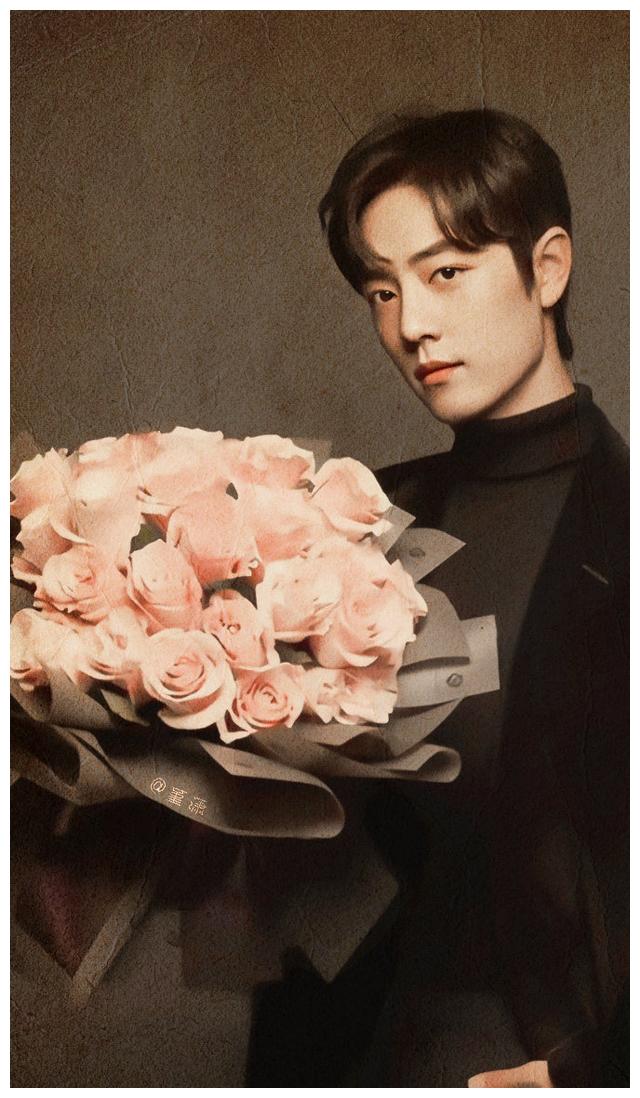 被鲜花包围的美少年肖战愿世间美好与你环环相扣
