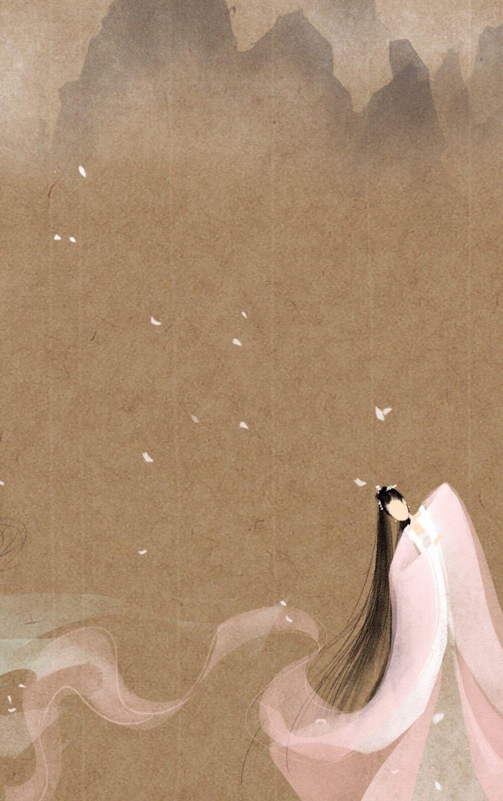 唯美古风:无脸人插画图集