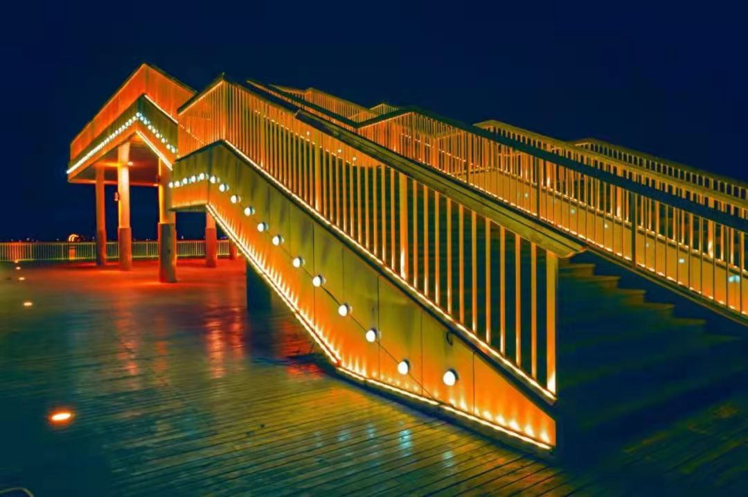 武强周窝音乐小镇的夜景美如画