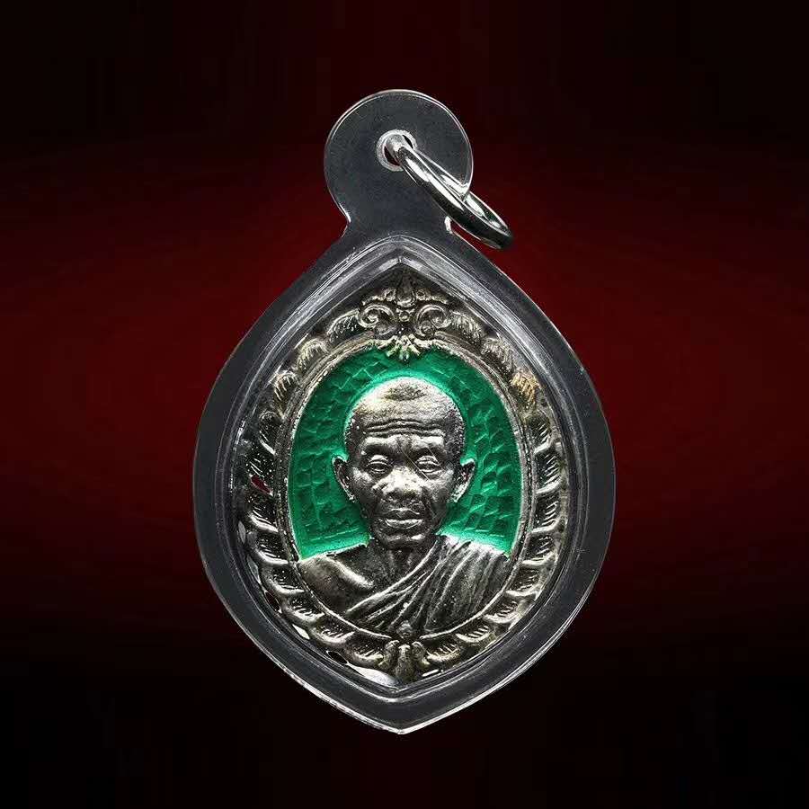 龙婆坤 2536 纯银 绿色珐琅 自身牌